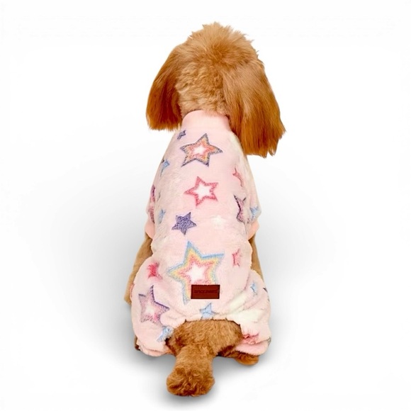 Spice Paws Other - ULTRA SOFT STAR PATTERNED DOG ONSIE IN PINK - BRAND NEW